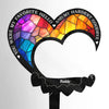 Heaven Gained A Furry Angel - Memorial Personalized Custom Stain Glass Style Acrylic Garden Stake - Sympathy Gift For Pet Owners, Pet Lovers