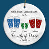 Custom Ceramic Ornament - Personalized Christmas Birthday Gifts For Mom, Dad, Kids - Cheers To Our First Christmas Together