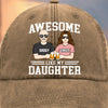 Cool Dad, Cooler Daughter - Family Personalized Custom Vintage Washed Denim Baseball Cap - Father's Day, Gift For Dad