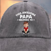 Oh Crap, I Have Kids - Family Personalized Custom Vintage Washed Denim Baseball Cap - Father's Day, Gift For Dad, Grandpa