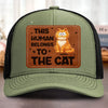 Custom Shaped Leather Patch Hat - Personalized Birthday Gifts For Cat Lovers, Cat Mom And Dad - Owned By The Cat Proudly