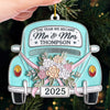 Custom Metal Ornament - Personalized Anniversary Christmas Wedding Gifts For Husband And Wife, Him And Her - Driving Into Forever Together