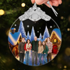 Custom Photo Glass Ornament - Personalized Christmas Birthday Gifts For Mom, Dad, Kids - Home For The Holidays