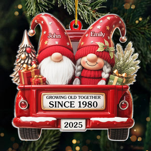 Custom Acrylic Ornament - Personalized Anniversary Christmas Wedding Gifts For Husband And Wife, Him And Her - Growing Old, Staying Merry