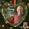 Custom Photo Heart Glass Ornament - Personalized Christmas Memorial Sympathy Gifts For Loss Of Mom, Dad - You’re Still My Guiding Star