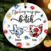 Custom Long Distance Ceramic Ornament - Personalized Best Friend Christmas Birthday Gifts For Women, Besties, Sisters, BFF - From State To State, Always My Mate