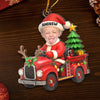 Custom Photo Acrylic Ornament - Personalized Christmas Birthday Gifts For Kids - Driving Into Holiday Magic