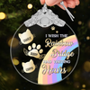 Custom Glass Ornament - Personalized Pet Christmas Memorial Sympathy Gifts For Dogs, Cats - Waiting Beyond The Rainbow Bridge