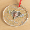 Custom Photo Circle Glass Ornament - Personalized Christmas Memorial Sympathy Gifts For Loss Of Mom, Dad - My Love For You Lives On