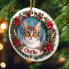 Custom Photo Ceramic Ornament - Personalized Pet Memorial Sympathy Gifts For Dogs, Cats - Forever In Our Memory