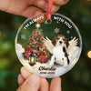 Custom Photo Circle Glass Ornament - Personalized Pet Christmas Memorial Sympathy Gifts For Dogs, Cats - Forever By My Side