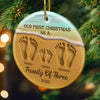 Custom Ceramic Ornament - Personalized Christmas Birthday Gifts For Mom, Dad, Kids - Our Christmas Journey Begins
