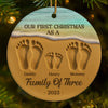 Custom Ceramic Ornament - Personalized Christmas Birthday Gifts For Mom, Dad, Kids - Our Christmas Journey Begins