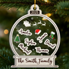 Custom 3 Layers Shaker Ornament - Personalized Christmas Birthday Gifts For Mom, Dad, Kids - From Our Hearts To Our Tree