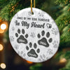 Custom Ceramic Ornament - Personalized Pet Christmas Memorial Sympathy Gifts For Dogs, Cats - Love Leaves Paw Prints