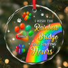 Custom Circle Glass Ornament - Personalized Pet Christmas Memorial Sympathy Gifts For Dogs, Cats - Furever Loved And Missed