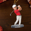 Custom Photo Acrylic Ornament - Personalized Christmas Birthday Golf Gifts For Men, Women - Chasing Dreams On Green Fields