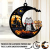 Meow That Is Boo In Cat Language - Cat Personalized Window Hanging Suncatcher - Halloween Gift For Pet Owners, Pet Lovers