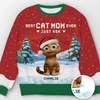 Custom Unisex Ugly Sweatshirt - Personalized Christmas Birthday Gifts For Cat Lovers, Cat Mom And Dad - Ho Ho Hold My Catnip