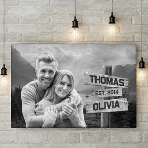 Custom Photo In Your Arms, I've Found My Home - Couple Personalized Custom Horizontal Canvas - Gift For Husband Wife, Anniversary