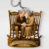 With You, Every Year Is Golden - Couple Personalized Custom Shaped Acrylic Keychain - Gift For Husband Wife, Anniversary