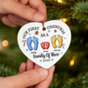 Custom Ceramic Ornament - Personalized Christmas Birthday Gifts For Mom, Dad, Kids - Together We Are Stronger