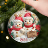 Custom Snowman Acrylic Ornament - Personalized Anniversary Christmas Wedding Gifts For Husband And Wife, Him And Her - Snow Couple, Snow Love