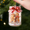 Custom First Christmas Acrylic Ornament - Personalized Anniversary Christmas Wedding Gifts For Husband And Wife, Him And Her - Gingerbread Hearts Together