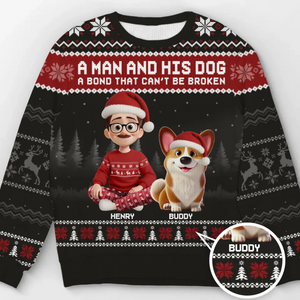 Custom Unisex Ugly Sweatshirt - Personalized Christmas Birthday Gifts For Dog Lovers, Dog Dad And Mom - A Pawfect Holiday Duo