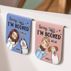 Custom Leather Magnetic Bookmark - Personalized Bookish Gifts For Book Lovers, Bookworms, Dog Dad And Mom - Paws Off My Page