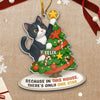 Custom Photo Acrylic Ornament - Personalized Christmas Birthday Gifts For Dog Cat Lovers, Dog Dad And Mom, Cat Owners - Cat Steals The Show