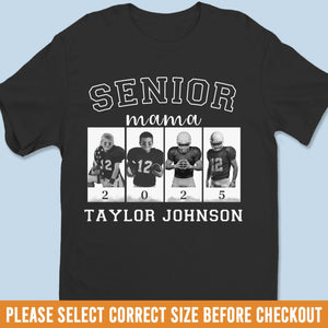 Upload Photo Senior Football Mama T-shirt, Hoodie - Personalized Birthday Football Gifts For Mom, Football Lovers, NFL Fans, Sport Lovers - 2025 Senior Football With Kid Photos
