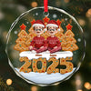 Custom Circle Glass Ornament - Personalized Christmas Birthday Gifts For Family, Dog Cat Lovers - My Pet My Happy Place