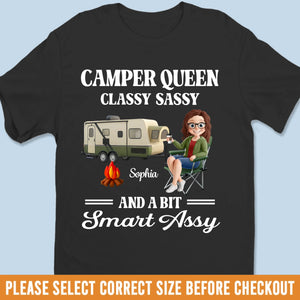 Custom Unisex T-shirt, Premium T-shirt, Hoodie - Personalized Birthday Camping Gifts For Campers - Queen Of The Campsite