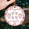 Custom Ceramic Ornament - Personalized Christmas Birthday Gifts For Mom, Dad, Kids - Love Wrapped In Christmas Joy