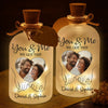 Custom Photo Glass Bottle LED Light - Personalized Anniversary Wedding Gifts For Husband And Wife, Him And Her - Where You Are, I Belong