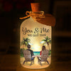 Custom Glass Bottle LED Light - Personalized Anniversary Wedding Gifts For Husband And Wife, Him And Her - Hand In Hand, No Matter What