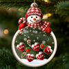 Custom Snowman 3 Layers Shaker Ornament - Personalized Christmas Birthday Gifts For Mom, Grandma - Cold Outside Warm Hearts