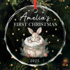 Custom Baby First Christmas Glass Ornament - Personalized Christmas Baby Shower, Gifts For New Moms, New Dads, New Parents - Our Little Star’s First Holiday
