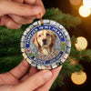 Custom Photo Ceramic Ornament - Personalized Pet Christmas Memorial Sympathy Gifts For Dogs, Cats - Paw Prints Stay Within Our Hearts