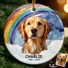 Custom Photo Ceramic Ornament - Personalized Pet Christmas Memorial Sympathy Gifts For Dogs, Cats - Gentle Companions Forever Remembered