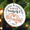 Custom First Christmas Ceramic Ornament - Personalized Christmas Birthday Gifts For Mom, Dad, Brother, Sister, Kids - Together Is Our Best Place
