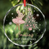 Custom Baby First Christmas Glass Ornament - Personalized Christmas Baby Shower, Gifts For New Moms, New Dads, New Parents - Santa’s Newest Helper