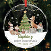 Custom Baby First Christmas Glass Ornament - Personalized Christmas Baby Shower, Gifts For New Moms, New Dads, New Parents - Our Heart’s First Christmas Ornament