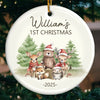 Custom Baby First Christmas Ceramic Ornament - Personalized Christmas Baby Shower, Gender Reveal Gifts For New Moms, New Dads, New Parents - Born To Be Loved