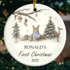 Custom Baby First Christmas Ceramic Ornament - Personalized Christmas Baby Shower, Gifts For New Moms, New Dads, New Parents - Baby’s First Christmas Magic