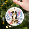 Custom Photo Ceramic Ornament - Personalized Pet Christmas Memorial Sympathy Gifts For Dogs, Cats - Love Lingers In Gentle Paws