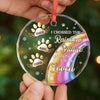 Custom Circle Glass Ornament - Personalized Pet Christmas Memorial Sympathy Gifts For Dogs, Cats - Crossed the Rainbow Loved