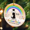 Custom Rainbow Bridge Ceramic Ornament - Personalized Pet Christmas Memorial Sympathy Gifts For Dogs - My Sky Companion