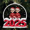 Custom Acrylic Ornament - Personalized Christmas Birthday Gifts For Family, Dog Cat Lovers - Happy Together